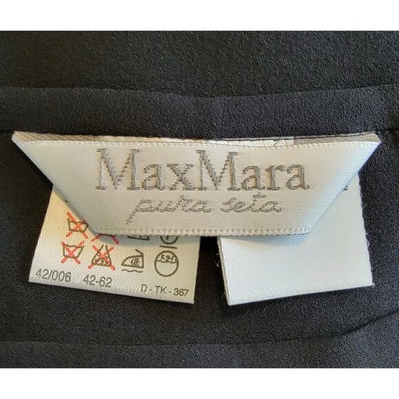 MAX MARA Pura Seda Wrap Skirt And Sleeveless Top Black 100% Silk Sz US8 2 PC Set - Picture 11 of 16